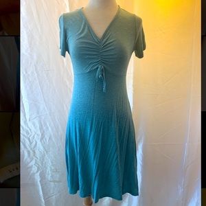 VNeck short sleeve heather green dress